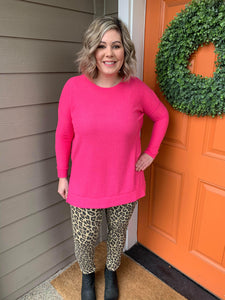 Hot Pink Brushed Thermal Tunic