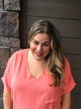 Load image into Gallery viewer, Coral Woven V-Neck Dolman Top