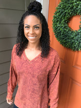Load image into Gallery viewer, Persimmon Mineral Wash V-Neck Tunic