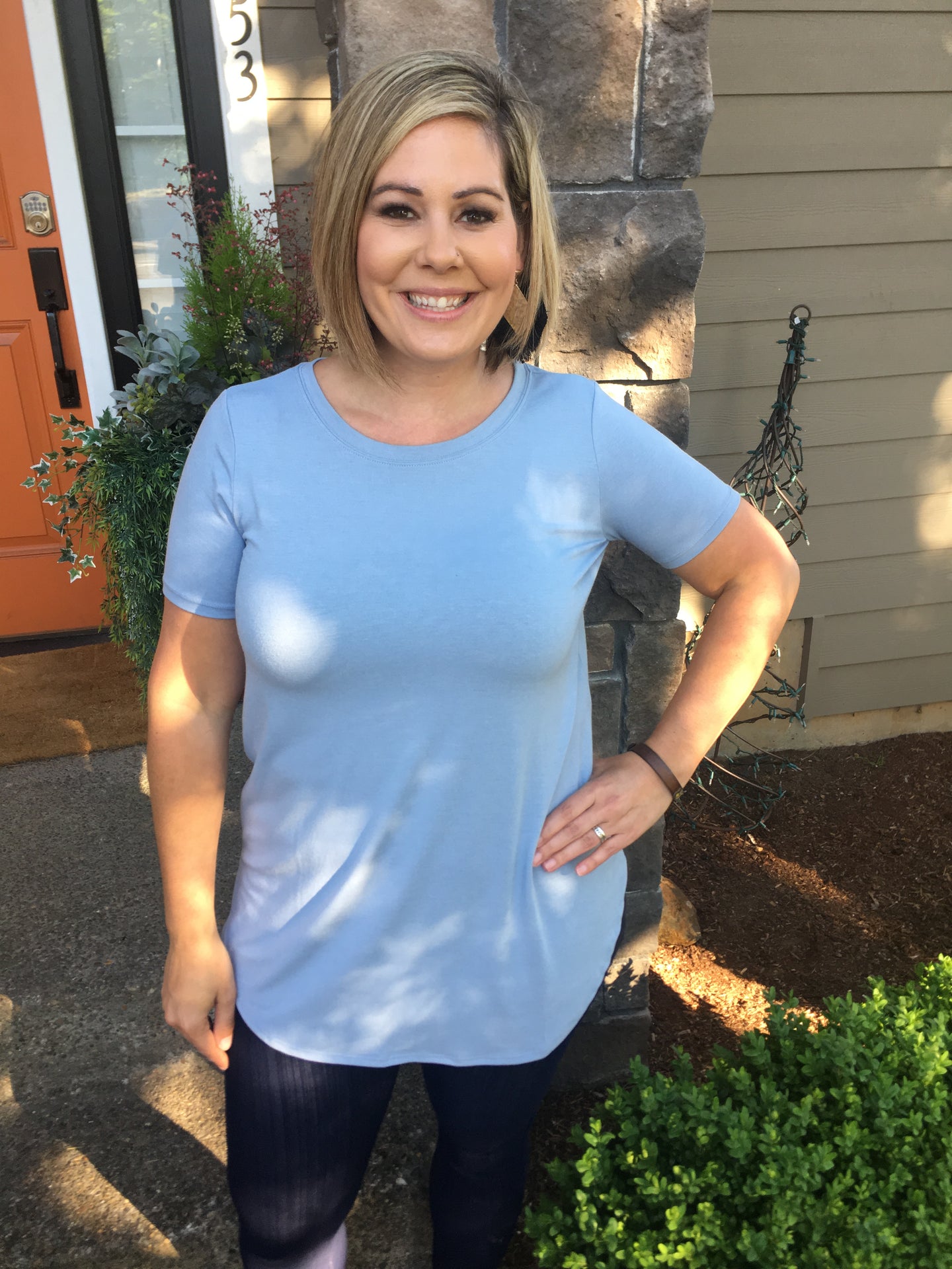 Light Blue Fitted T-Shirt/Tunic