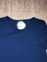 Load image into Gallery viewer, Navy Round Neck Short -Sleeve Tunic