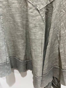 Washed Gray Top w/Uneven Hem