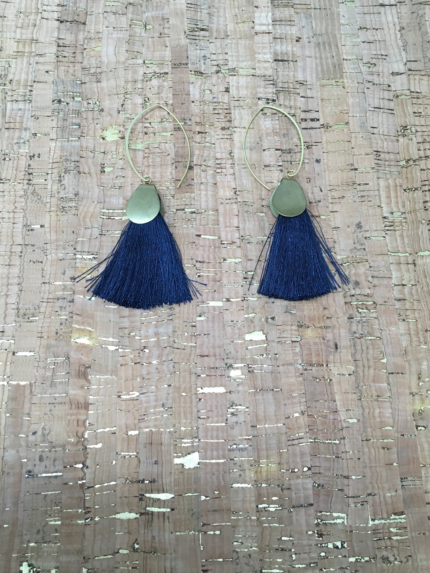Midnight Blue Tassel Earrings