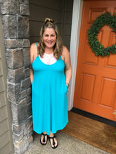 Load image into Gallery viewer, Bright Blue Midi Dress