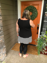 Load image into Gallery viewer, Black Tank Top w/ Black &amp; White Detail and Pockets