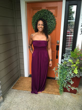 Load image into Gallery viewer, Plum Strapless Maxi Dress