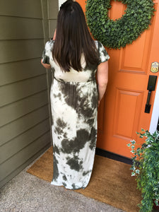 Green Tie Dyed Maxi Dress