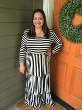 Load image into Gallery viewer, Stripe Three Tiered Maxi Dress