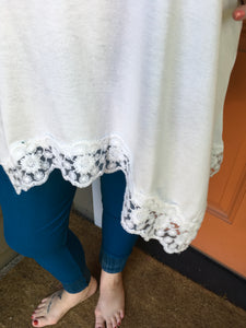 White Lace Tank Top with Triangle Back