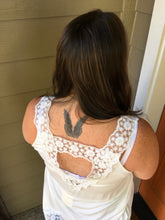 Load image into Gallery viewer, White Lace Tank Top with Triangle Back