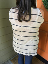 Load image into Gallery viewer, Taupe and Grey Cold Shoulder Boxy Sweater