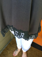 Load image into Gallery viewer, Dark Grey Lace Tank w/ V-Back