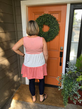 Load image into Gallery viewer, Coral &amp; White Tunic w/ Polk-a-Dots