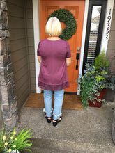Load image into Gallery viewer, Eggplant Tunic w/Lace Trim