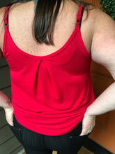 Load image into Gallery viewer, Red Pleated Cami w/ Adjusable Straps