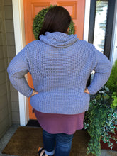 Load image into Gallery viewer, Grey Wrap Sweater with Asymmetrical Hem