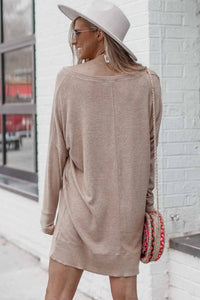 Pre-Order Taupe Long Sleeve Sweater Dress/Tunic