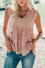 Load image into Gallery viewer, Pre-Order Pink Eyelet Top