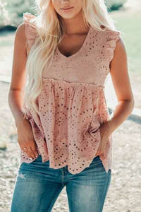 Pre-Order Pink Eyelet Top