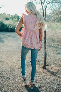 Pre-Order Pink Eyelet Top