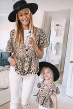 Load image into Gallery viewer, Pre-Order Leopard Button Front Ruffled Top for Mom