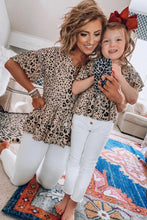 Load image into Gallery viewer, Pre-Order Leopard Button Front Ruffled Top for Mom
