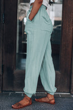 Load image into Gallery viewer, Pre-Order Green Drawstring High Waist Pockets Joggers