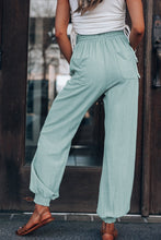 Load image into Gallery viewer, Pre-Order Green Drawstring High Waist Pockets Joggers