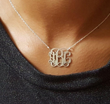 Load image into Gallery viewer, Sterling Silver Monogram Necklace