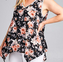 Load image into Gallery viewer, Black Floral Tank Top