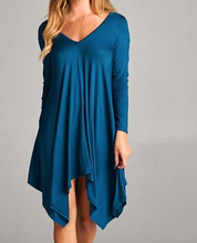 Load image into Gallery viewer, Teal Double V Tunic/Dress