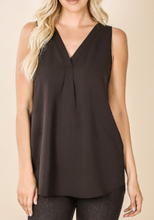 Load image into Gallery viewer, Black Sleeveless V-Neck Tank