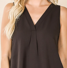 Load image into Gallery viewer, Black Sleeveless V-Neck Tank