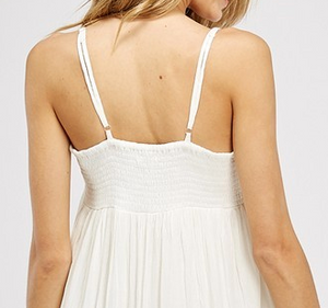 White Dress with Black Embroidery
