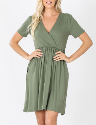 Light Olive Wrap Tunic/Dress