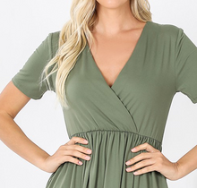 Load image into Gallery viewer, Light Olive Wrap Tunic/Dress