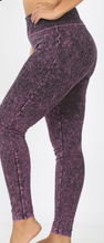Load image into Gallery viewer, Blackberry Mineral Wash Leggings