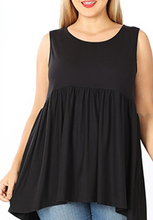 Load image into Gallery viewer, Black Empire Waist Tunic Tank