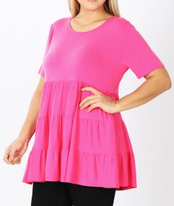 Hot pink Tiered Tunic