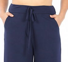 Load image into Gallery viewer, Navy Cropped Lounge Pants