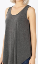 Load image into Gallery viewer, Charcoal Scoop-Neck Tank Top