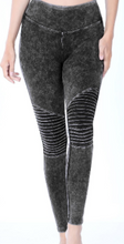 Load image into Gallery viewer, Charcoal Mineral Wash Moto Leggings