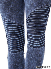 Load image into Gallery viewer, Sapphire Mineral Wash Moto Leggings