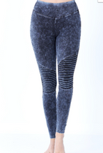Load image into Gallery viewer, Sapphire Mineral Wash Moto Leggings