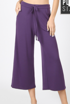 Purple Cropped Lounge Pants