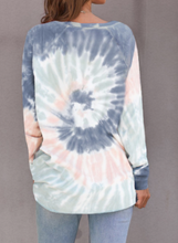 Load image into Gallery viewer, Grey, Sage and, Blush Lightweight Tie Dye Sweatshirt