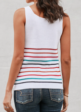 Load image into Gallery viewer, White Stripe Knit Tank Top