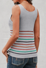 Load image into Gallery viewer, Grey Striped Knit Tank Top
