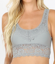 Load image into Gallery viewer, Heather Grey Stretch Lace Bralette