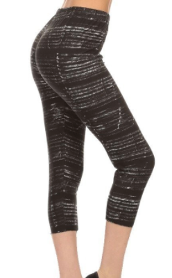 S/M Black & White Capri Leggings